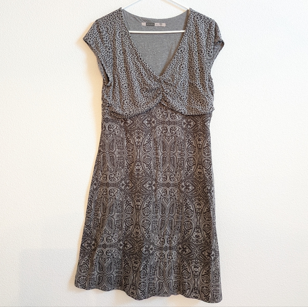 Athleta Gray Patterned Dress - image 1